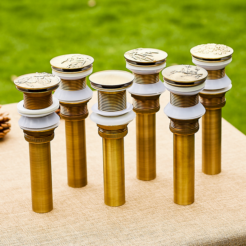 庭院仿古石头盆下水器p大理石水池加厚台面超长排水器加长螺纹配