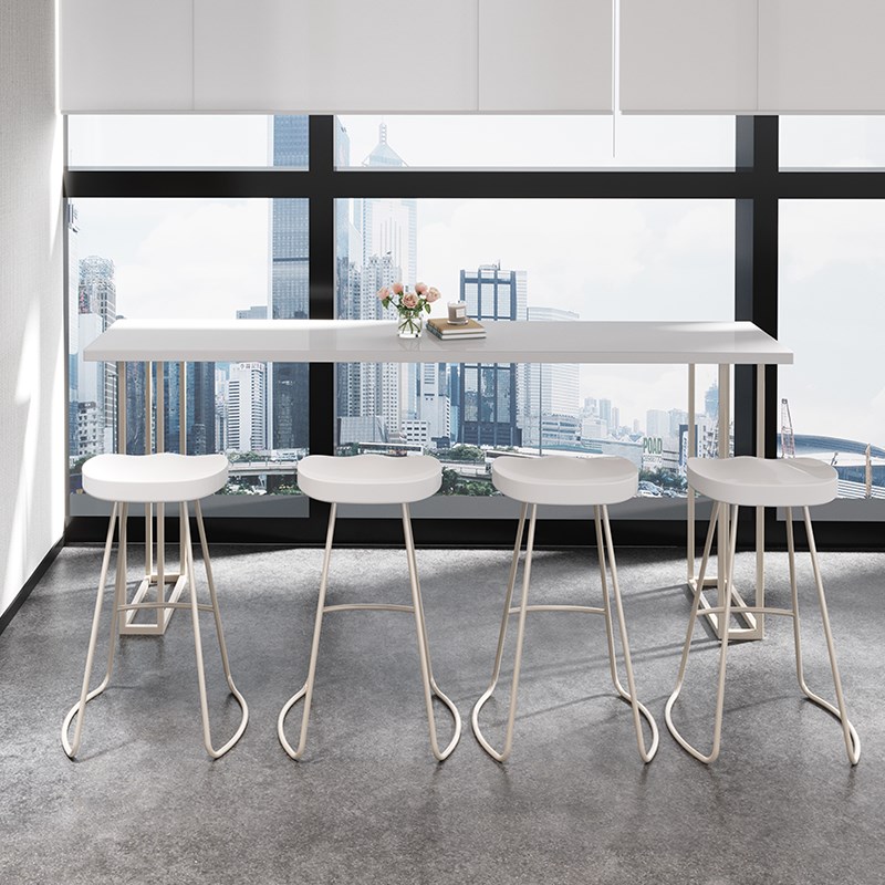 轻奢吧台桌家用阳台靠墙高脚桌商用奶茶店酒吧桌椅组W合长条桌定