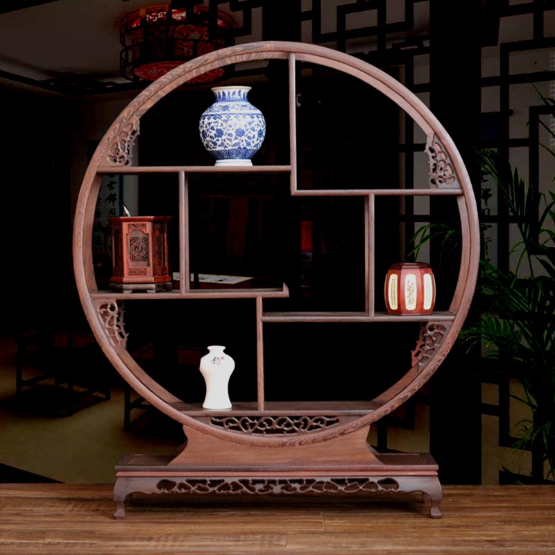 鸡翅木大博古架红木展o示架实木中式仿古多宝阁置物架客厅玄关隔