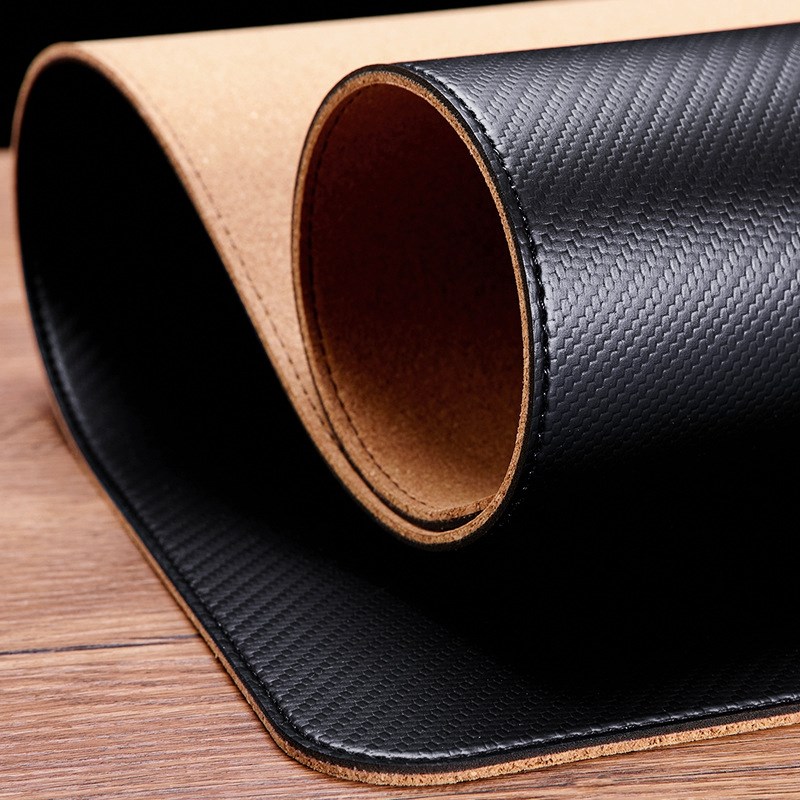 3.5毫米加f厚碳纤维质感桌垫,高端,超大鼠标垫,软木皮革桌垫