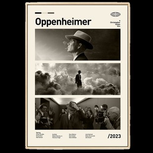 星际穿越装饰画客厅墙画盗梦空间奥本海默蝙蝠侠黑白电影海报挂画