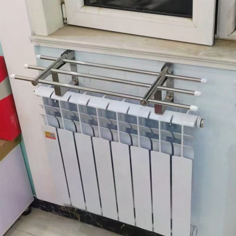 老式暖气片暖气置物架免打孔可上D翻折叠式不锈钢新款家用晾衣架