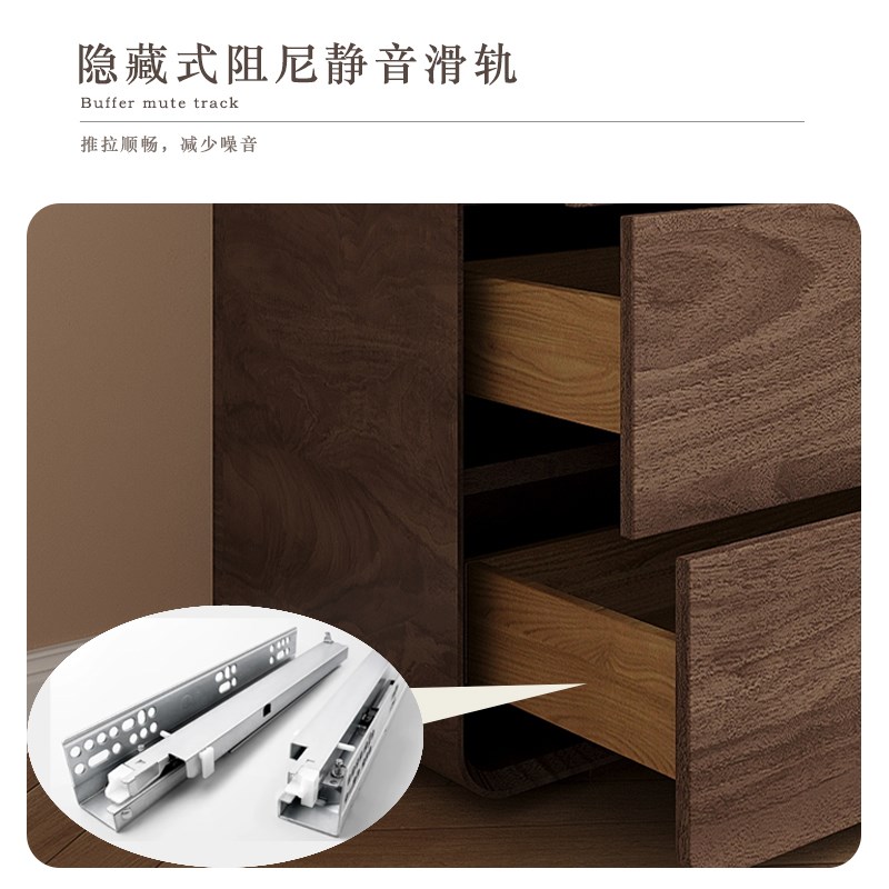 胡桃木八斗柜客厅靠墙中古风储物A柜卧室床尾收纳置物柜复古玄关