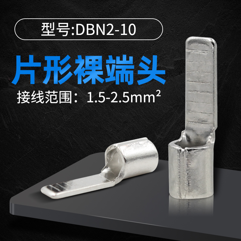 DBN1.c25/2/5.5/8/14-10/14/18片形紫N铜冷压接线端子裸端头线鼻