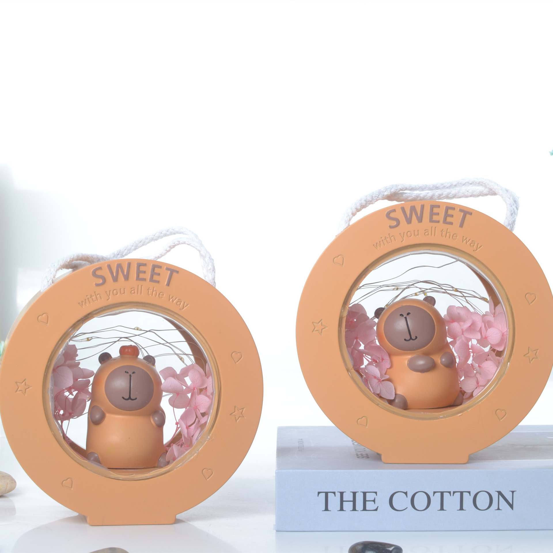 可爱卡皮巴拉小夜灯开学礼品少女心毕业礼物树脂摆件卡通模型桌摆