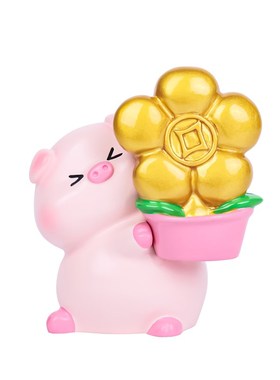 祝福猪猪可爱财运小猪公仔创意桌面家居装饰摆件送女生礼物小金猪