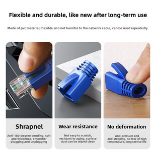 Greenlink水晶头保护罩网线连接器类别5e6 Pvc软橡胶套Rj45网络水