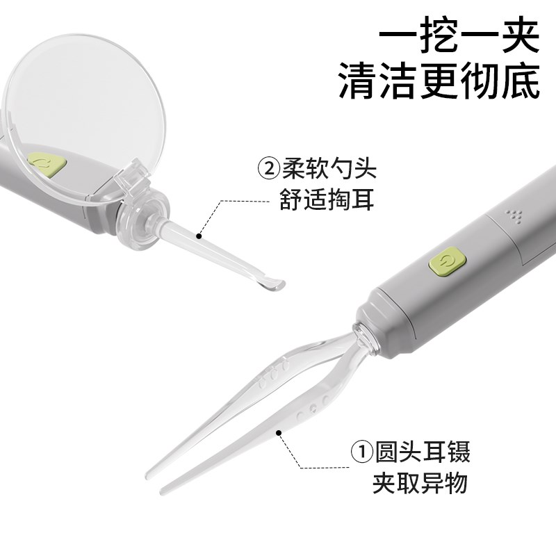 婴儿掏耳勺宝宝发光可视挖耳勺软头耳屎清理神器儿童掏耳朵灯