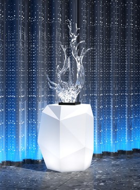 酒店大堂摆件轻奢高档玄关客厅电视柜装饰品艺术风生水起浪花雕塑