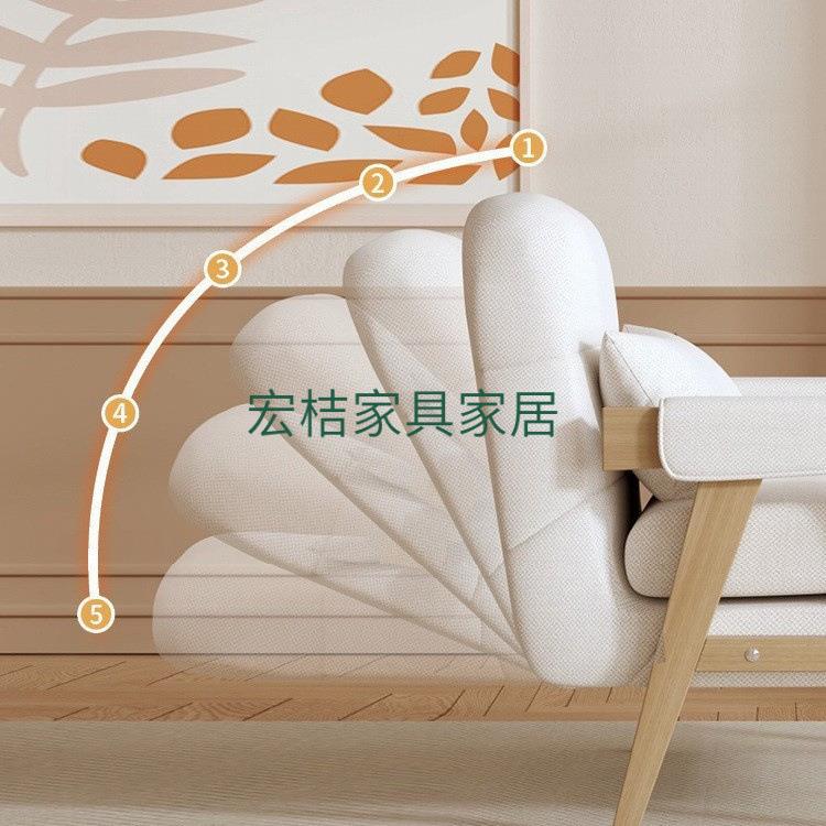 实木可折叠沙发床单人多功能沙发床简易卧室客厅折叠网红懒人躺椅