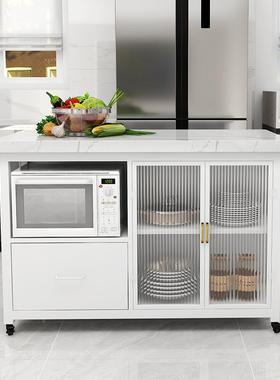 轻奢大桌理石房可移动中岛台餐厨一体料ZG-73133理台开放餐式边柜