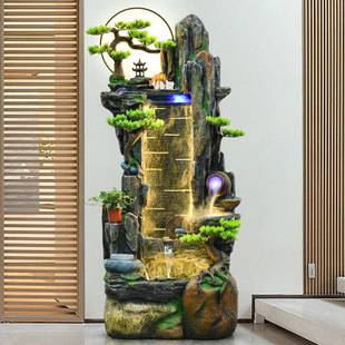飾品魚缸噴泉風水輪陽臺造景水幕墻 假山流水生財擺件客廳加濕器裝