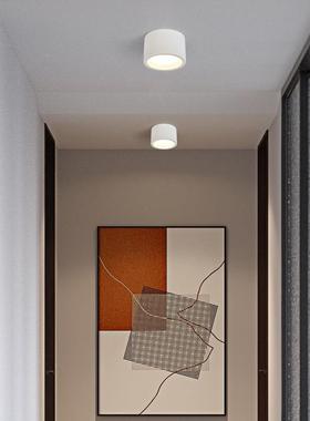 石形膏灯明装厅无主灯极圆形客柱格栅吸顶灯过道走廊81251简天花