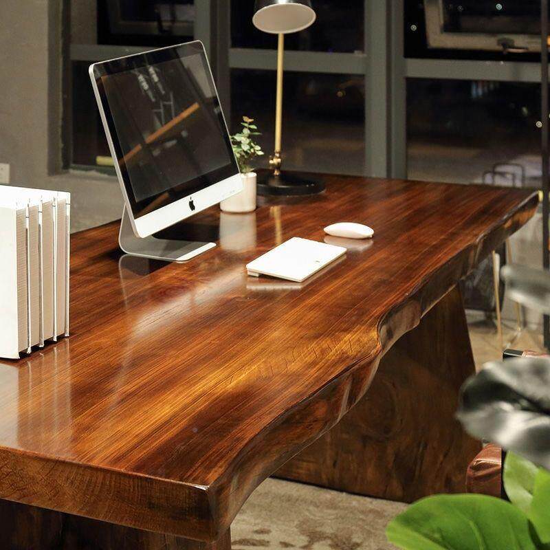 全桌实木大办公桌老板桌整板板电脑原木不规则室茶泡茶桌会议DD66