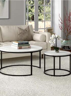 网红轻移奢loft大小合茶可组动NZT大小圆几茶几