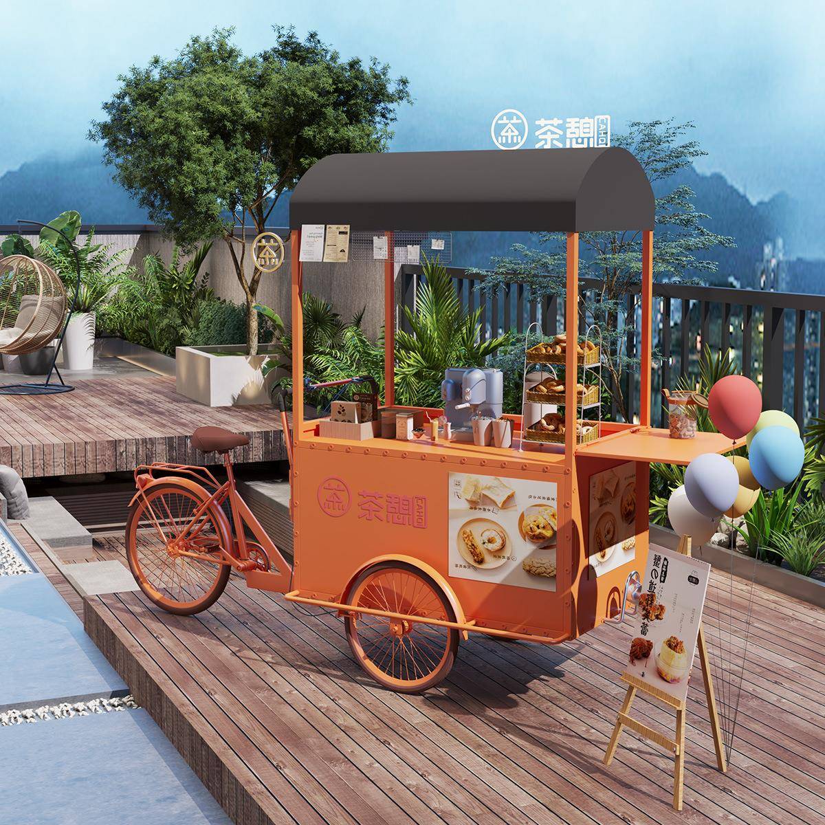 网红夜市美食小吃餐车户AL766421外广场三示场轮摆摊车商展可移动