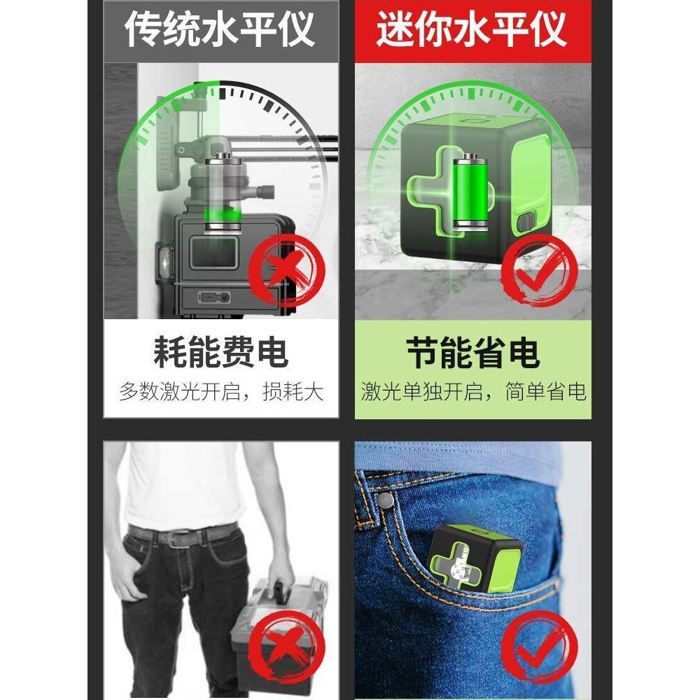 红外线水仪2025款绿光2线迷你平小型高FSJ精度强防光细线动自调平