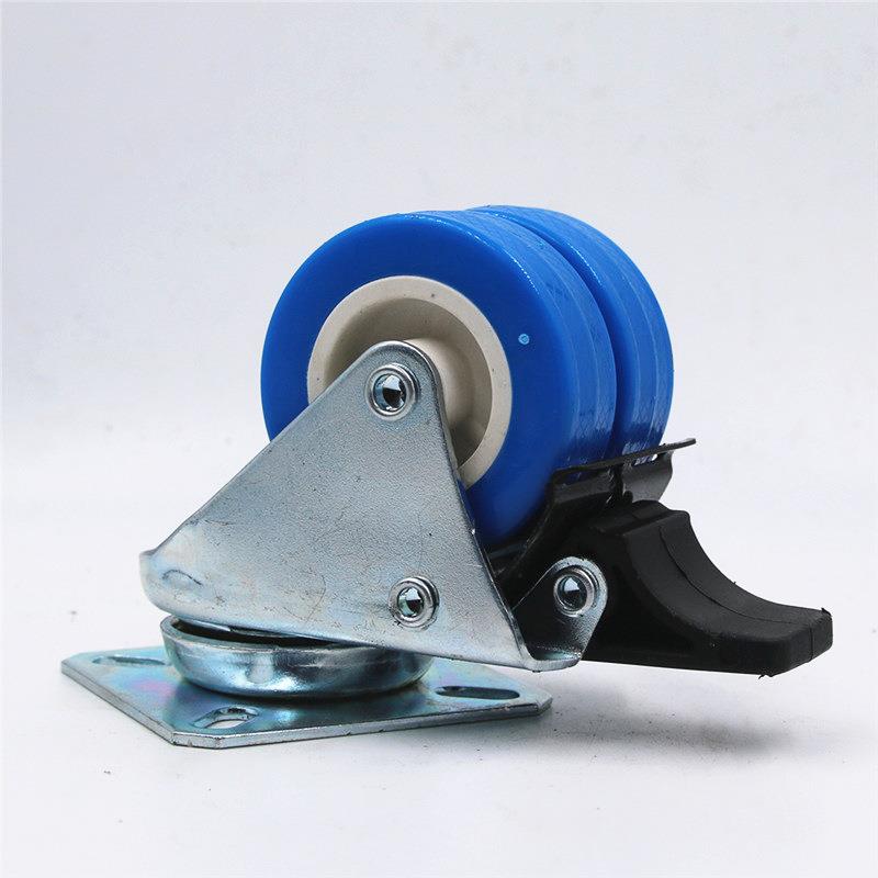1.5寸2寸25寸3-PR家具万向带寸刹车T双轮电器家具静音工.业脚轮