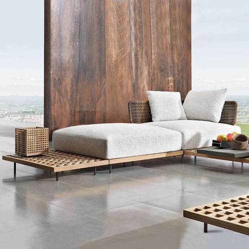 户柚木休闲沙发组合别墅室外露JYO防发天水外防晒露台藤编沙庭院