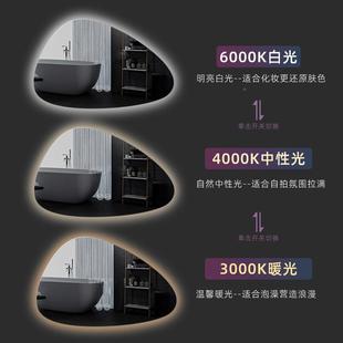 跨卫境酒店工程挂异形石头智光能镜led发生间浴室镜触摸屏壁897梳