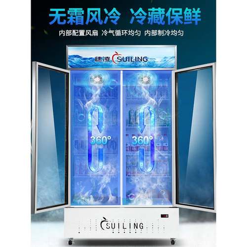 凌立式冷/柜LG4-门900M2W风冷无霜保鲜冰柜双饮穗CXS料冷藏展示柜