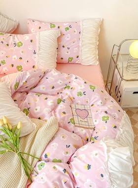 202.5新款版亲肤水洗棉黛妃26376709系列公韩主风四件套1四5床单