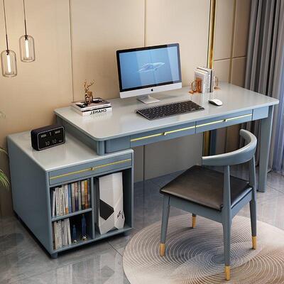 全家双人书桌书柜实组合一体学习IBA桌用写木字办公桌简约电脑台