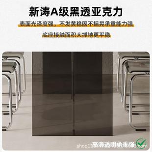 极户简家用小型长方形岛台餐 克力悬GY1008亚岩浮纯黑色板餐桌意式