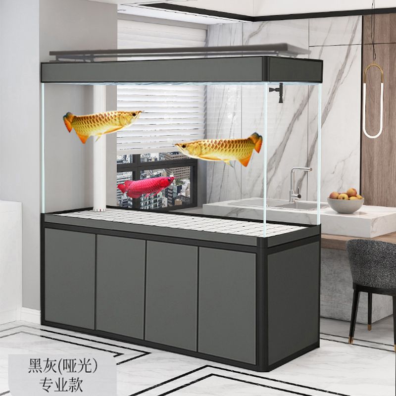 新款超白玻璃客厅大型家用龙鱼缸底滤屏风隔断水族箱2025落地一体