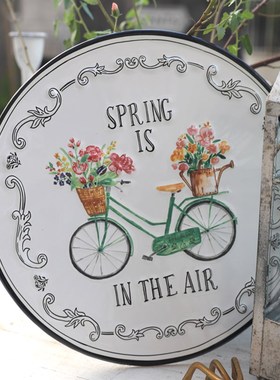 铁艺花艺花环装饰家居墙上饰品做旧花园杂货摆件