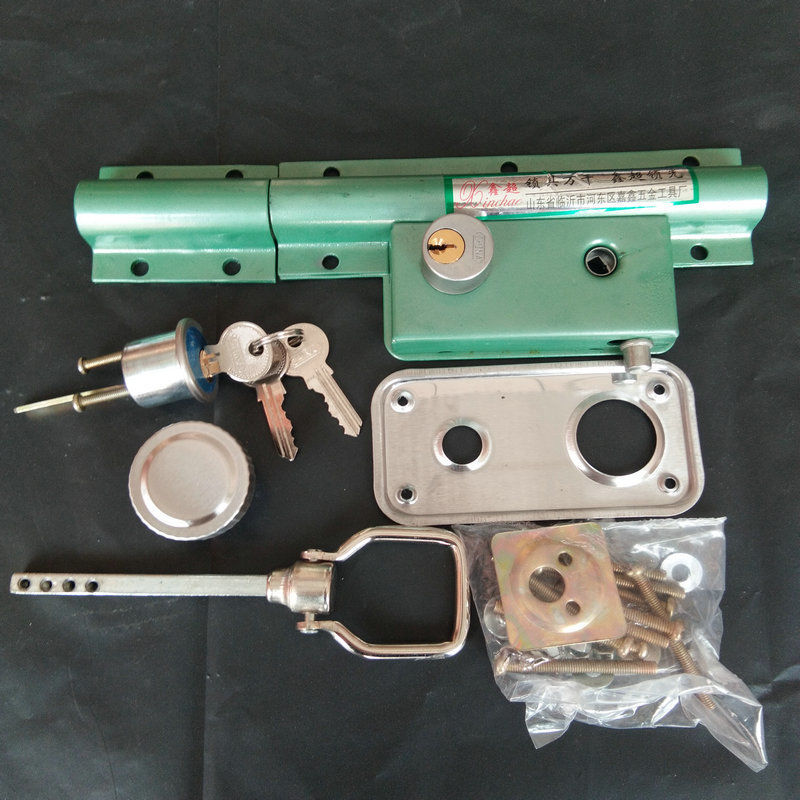 208大门锁齿条锁防盗锁整体大门锁双开门木门铁门绿色老式大门锁