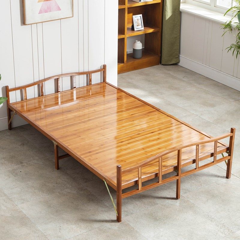 竹床折叠床单人双人床午休午睡简易床加固凉床经济竹子家用硬板床