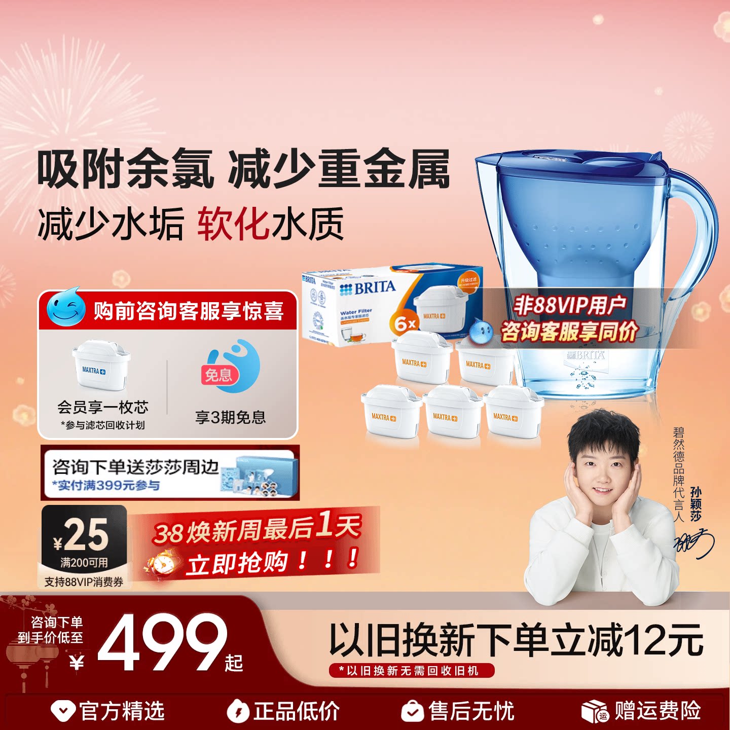 BRITA碧然德过滤水壶家用水壶净水器1壶12滤芯专家版官方旗舰店