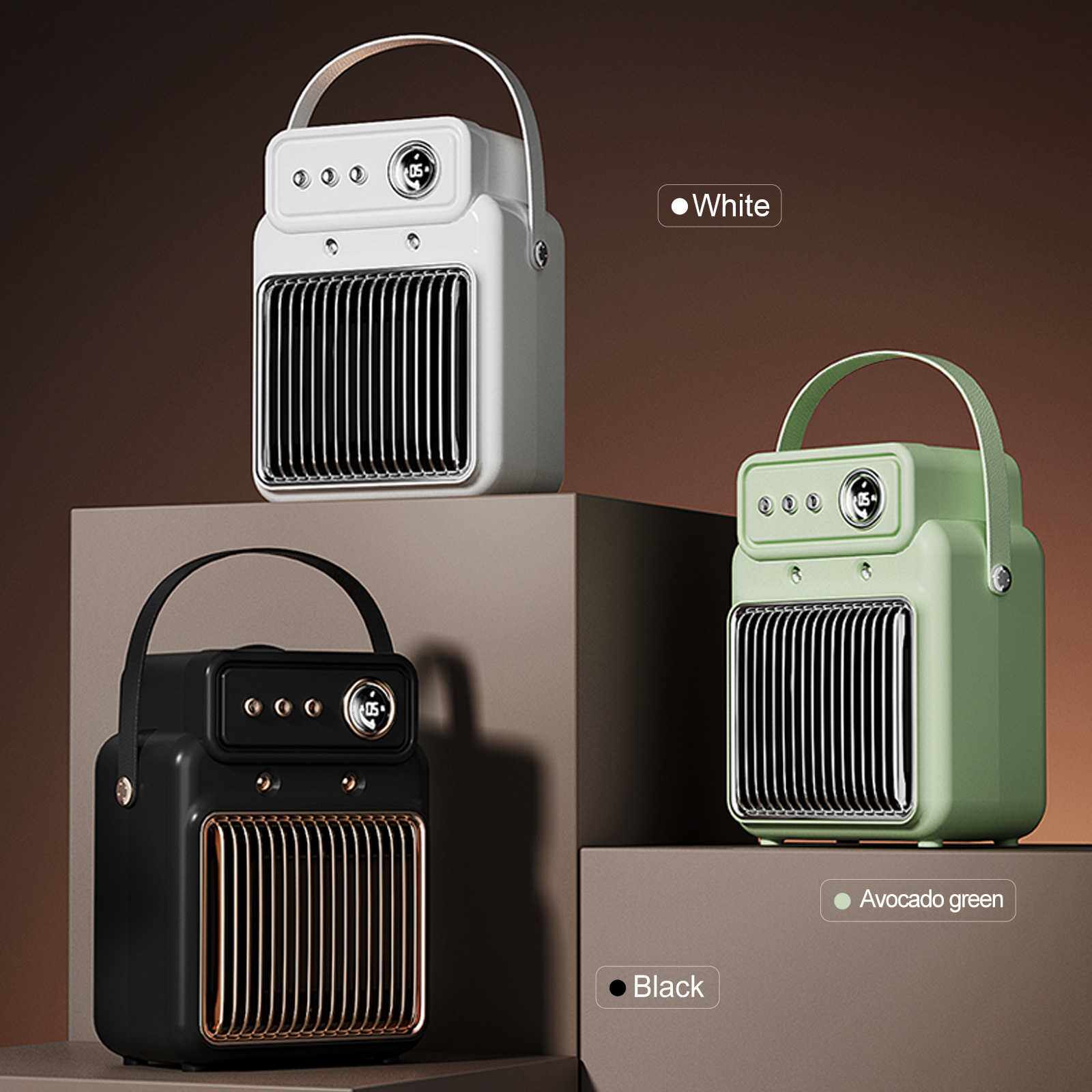 喷雾加湿暖风机1200W大功率PTC发热电暖气小型家用桌面定时取暖器