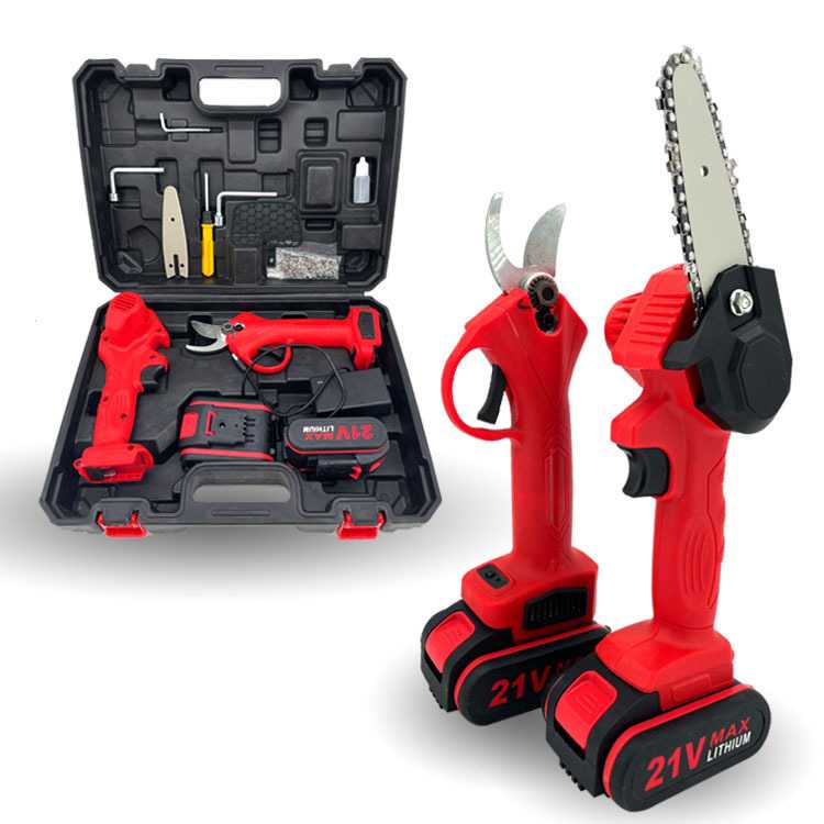 多功能电剪刀园林修枝剪园艺剪单手锯伐木锯小型充电电动链锯套盒