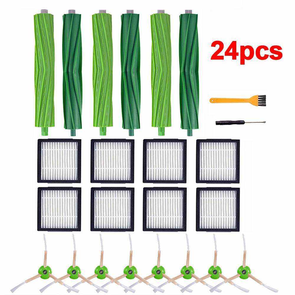扫地机配件 适用于irobot i7 i7+ E5 E6系列滚刷滤网边刷24件套