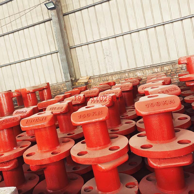 国标双柱圆底方底铸铁铸钢羊角型系缆桩缆绳桩鸭嘴型码头系船柱