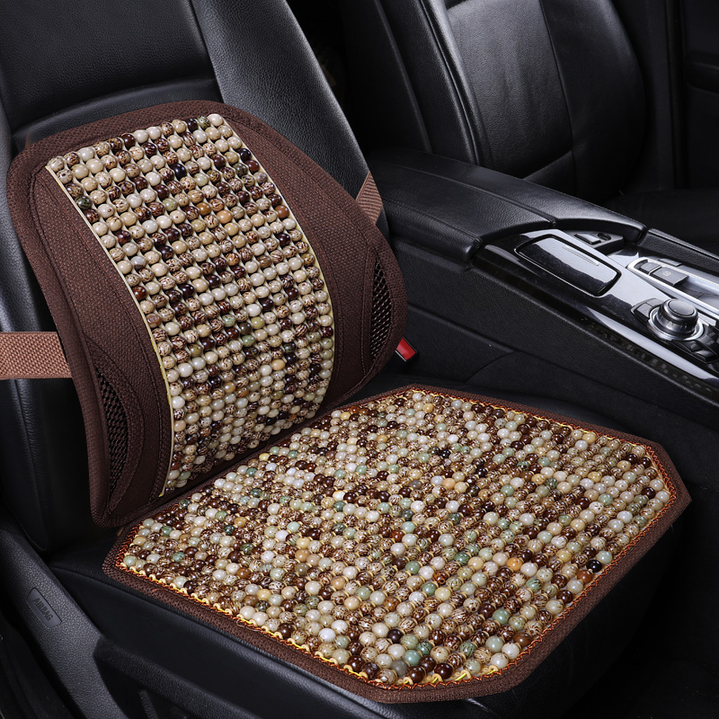 夏季汽车腰靠坐垫网状透气按摩腰垫背靠垫夏天小木珠座椅护腰单个