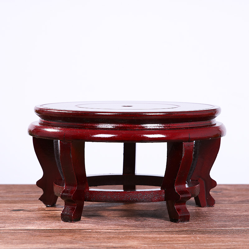 陶瓷鱼缸木质花盆底座鱼缸米缸花盆木底座木架子花架子托盘鱼缸