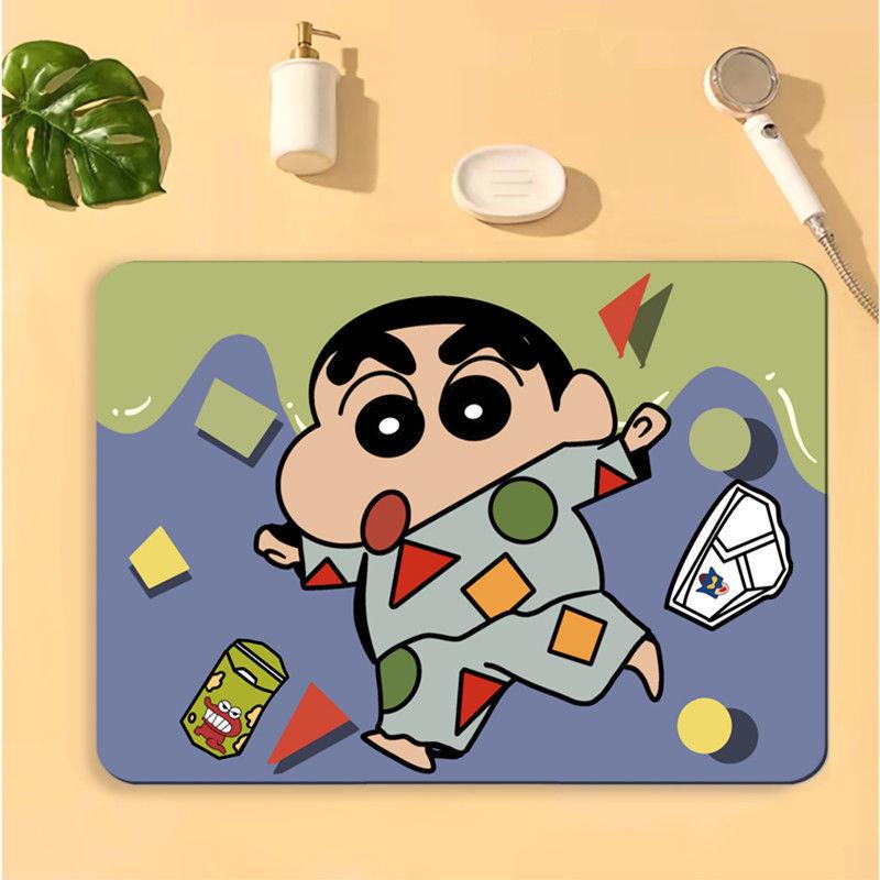 室内卡通蜡笔小新硅藻泥软垫浴室防摔垫止滑防潮吸水地垫速干门垫