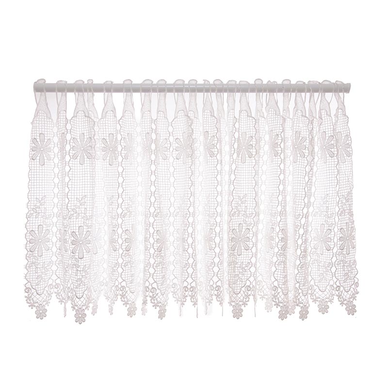 高档水溶蕾丝装饰小挂帘门帘客厅卧室小窗帘纱帘橱柜玻璃遮挡短帘