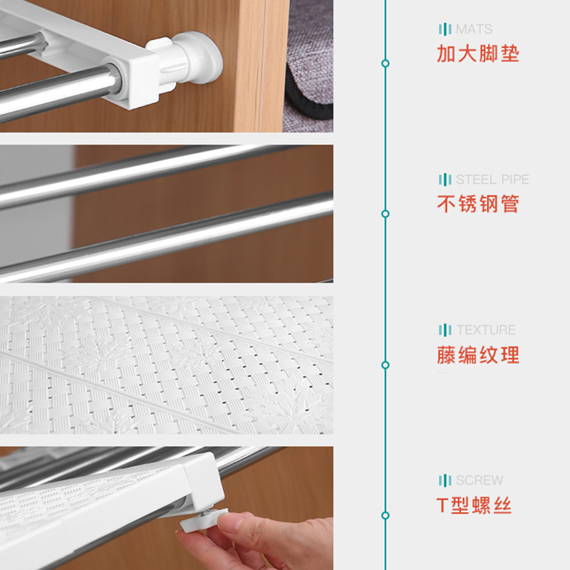 衣柜分层隔板活动伸缩分层收纳架卧室宿舍家用隔离板免钉置物架