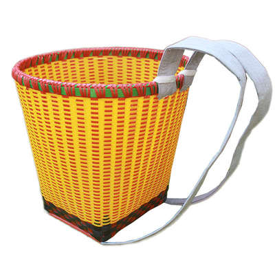 塑料背篓竹编家用道具胶背贵州采茶背篮子篼箩买菜大小竹篓藤编织