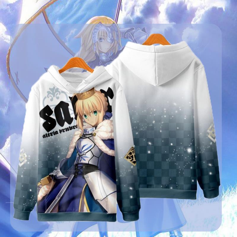 GrandOrder周边衣服Fate动漫Fgo游戏印象saber秋冬装男士连帽卫衣