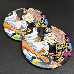 虎杖悠仁涂鸦吧唧 咒术回战油漆正比吧唧 虎子日谷徽章周边 100mm