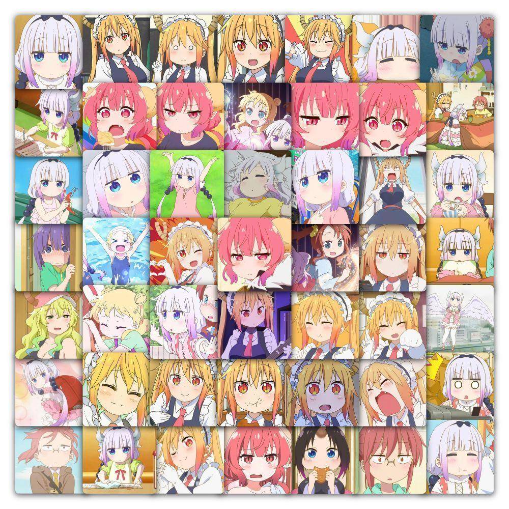 177小林家的龙女仆卡通动漫贴纸ins日漫康娜可爱少女手账素材防水