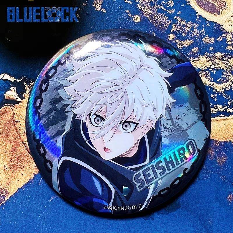 新款蓝色监狱蓝锁镭射徽章吧唧凪诚士郎千切豹马nagi动漫周边送朋