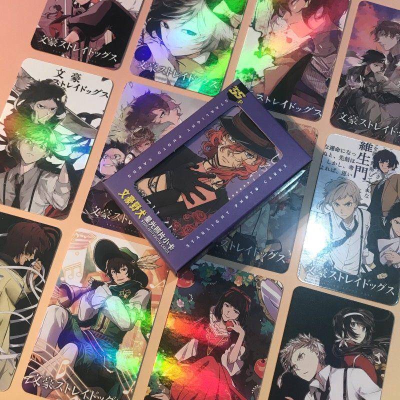 新款文豪野犬小卡太宰治中岛敦新动漫周边二次元自印镭射小卡片lo