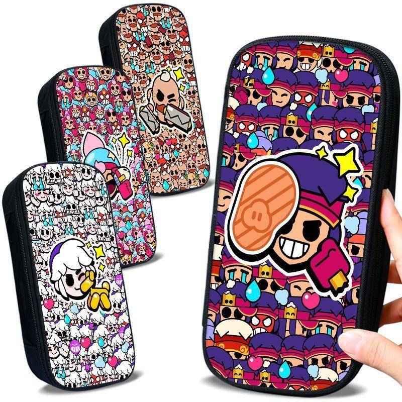 荒野乱斗笔袋游戏周边大容量帆布印花铅笔盒中小学生学习文具收纳