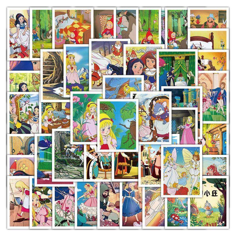 309安徒生童话故事可爱贴纸卡通人物手账素材diy手机防水装饰贴